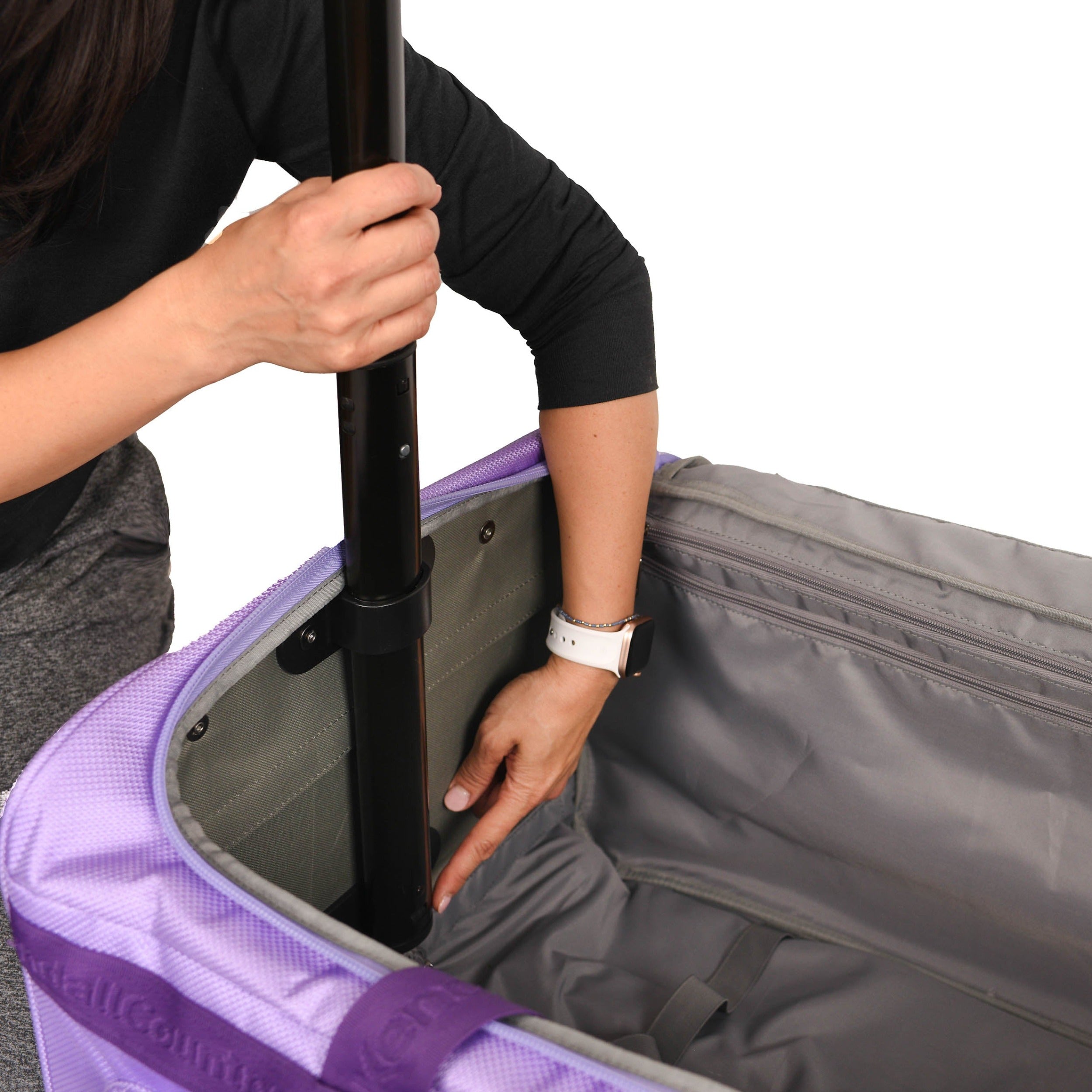 Dance Bag with Garment Rack - Lilac Purple, Large 28"