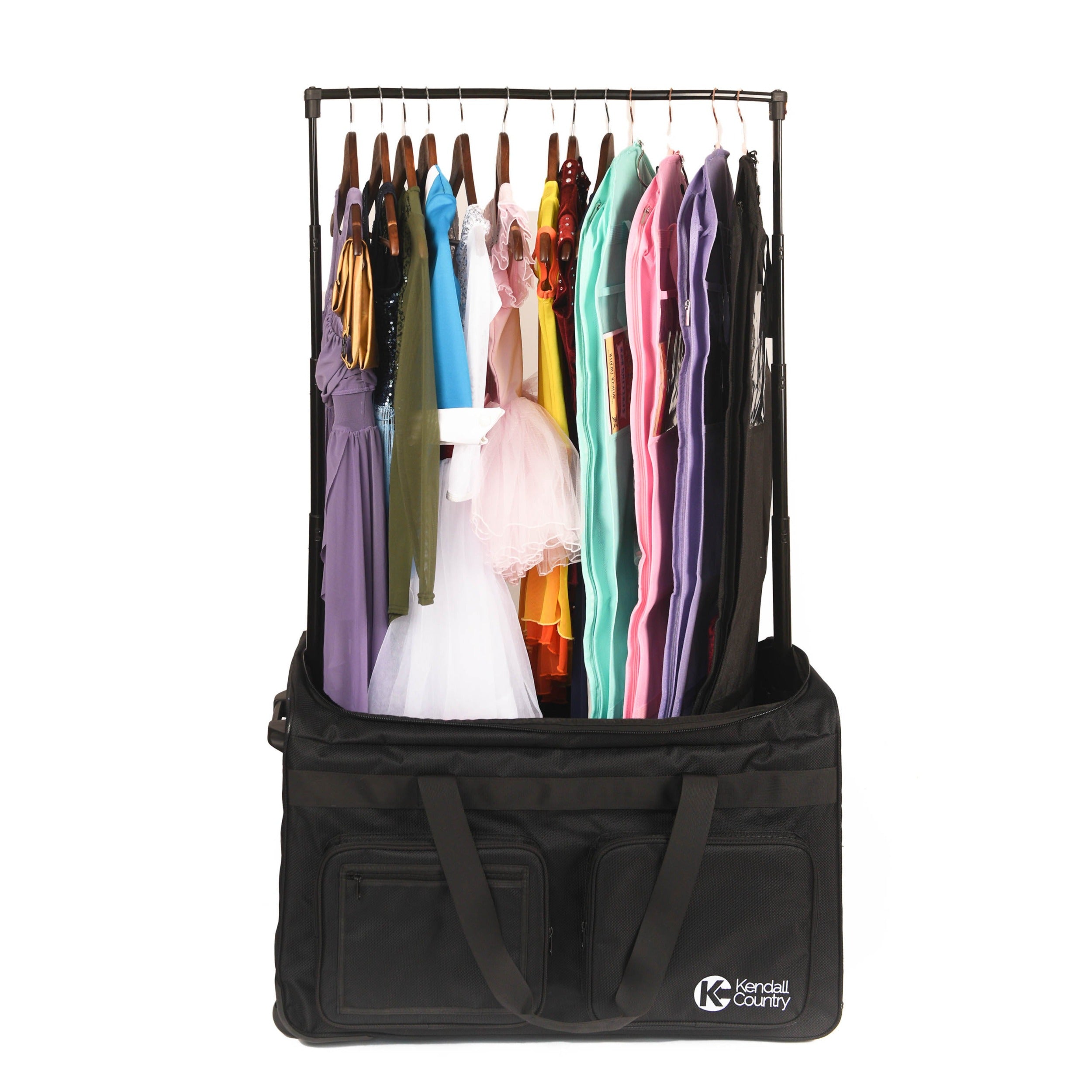 Duffle bag with hanging shops rack