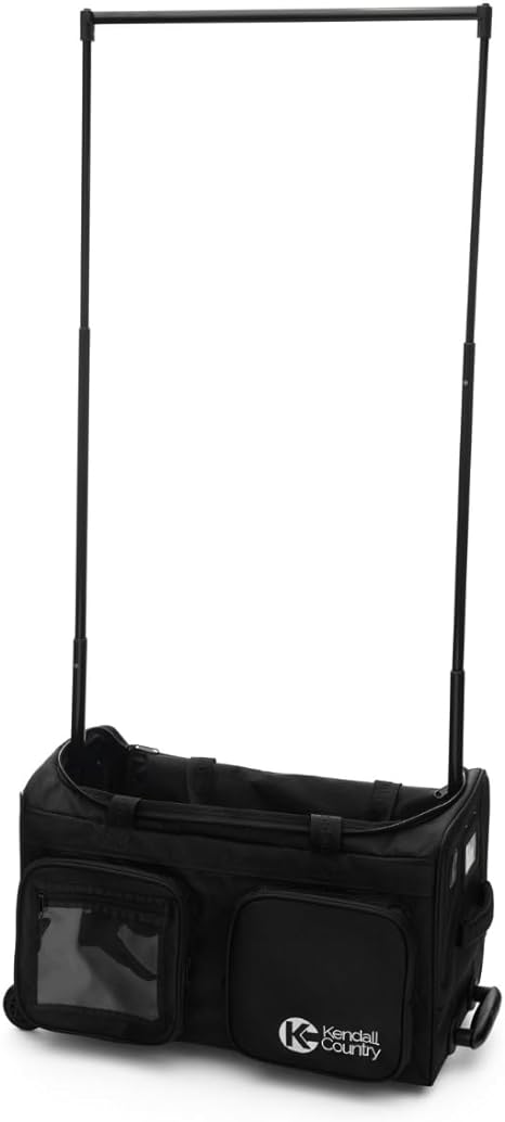 Rolling Dance Bag with Garment Rack - Raven Black, Medium 22"