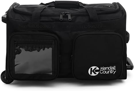 Rolling Dance Bag with Garment Rack - Raven Black, Medium 22"