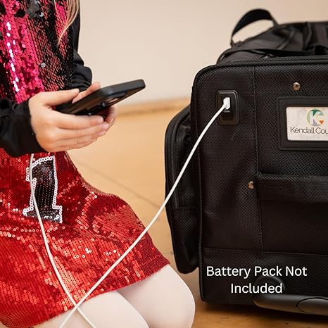 Rolling Dance Bag with Garment Rack - Raven Black, Medium 22"