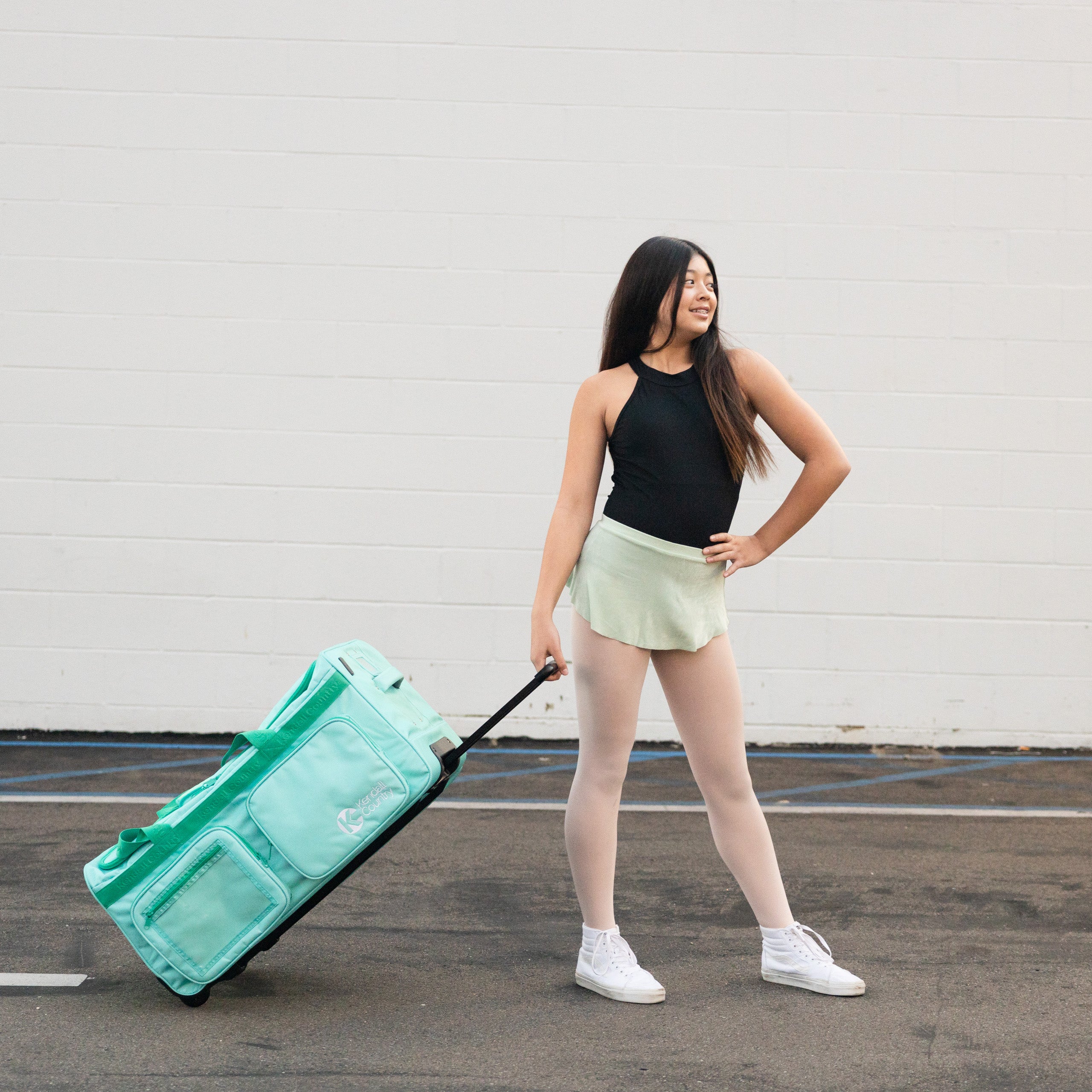 Large Dance Bag with Garment Rack - Seafoam Green, 28"