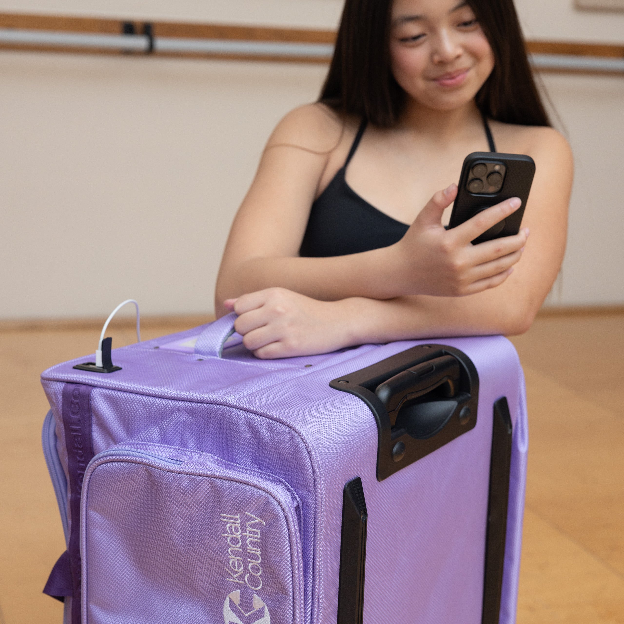 Large Dance Bag with Garment Rack - Cotton Candy Pink, 28"