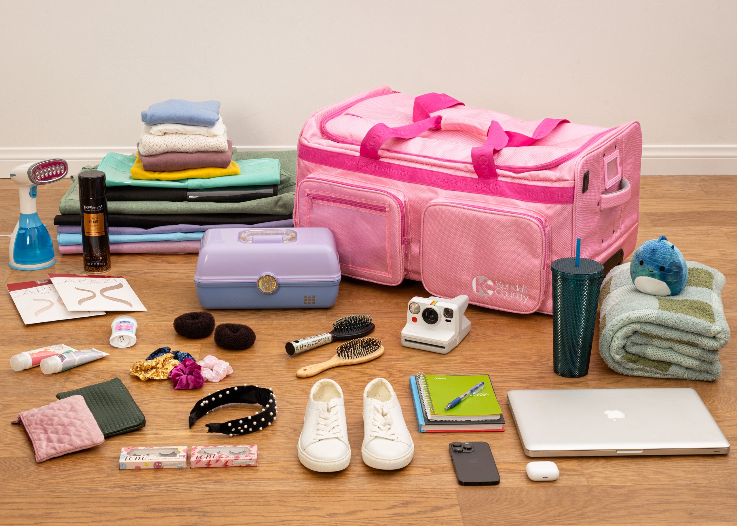 Large Dance Bag with Garment Rack - Cotton Candy Pink, 28"