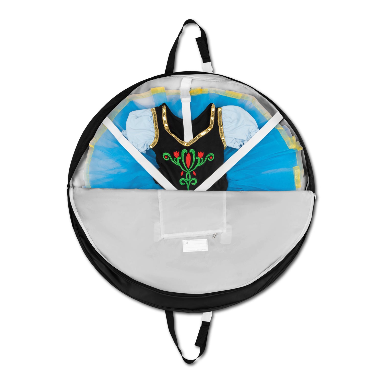 Small Pancake Tutu Garment Bag with pockets - Raven Black, 30"