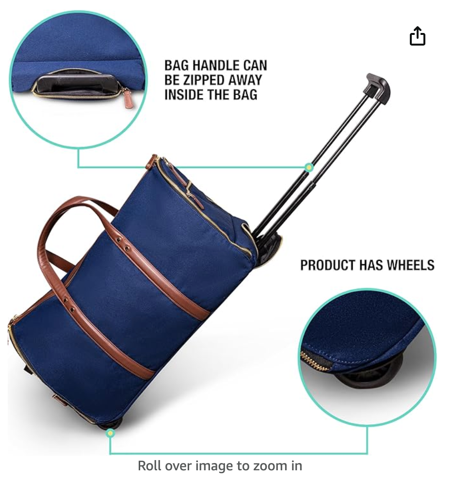 Rolling Convertible Garment Duffel - Midnight Blue