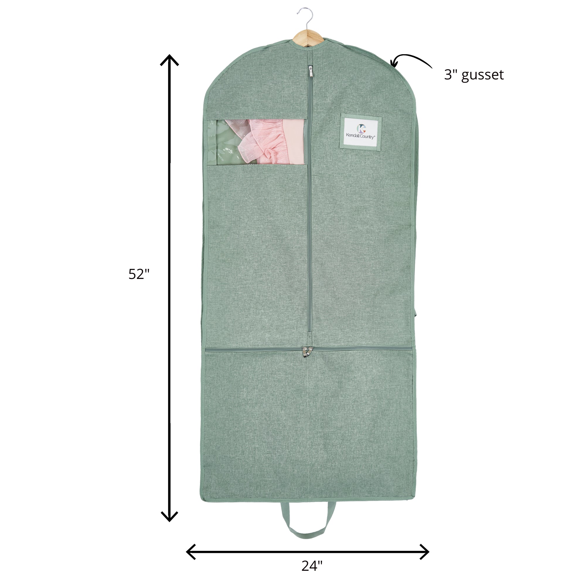52" Waterproof Garment Bag with Accessory Bag - Moss Green