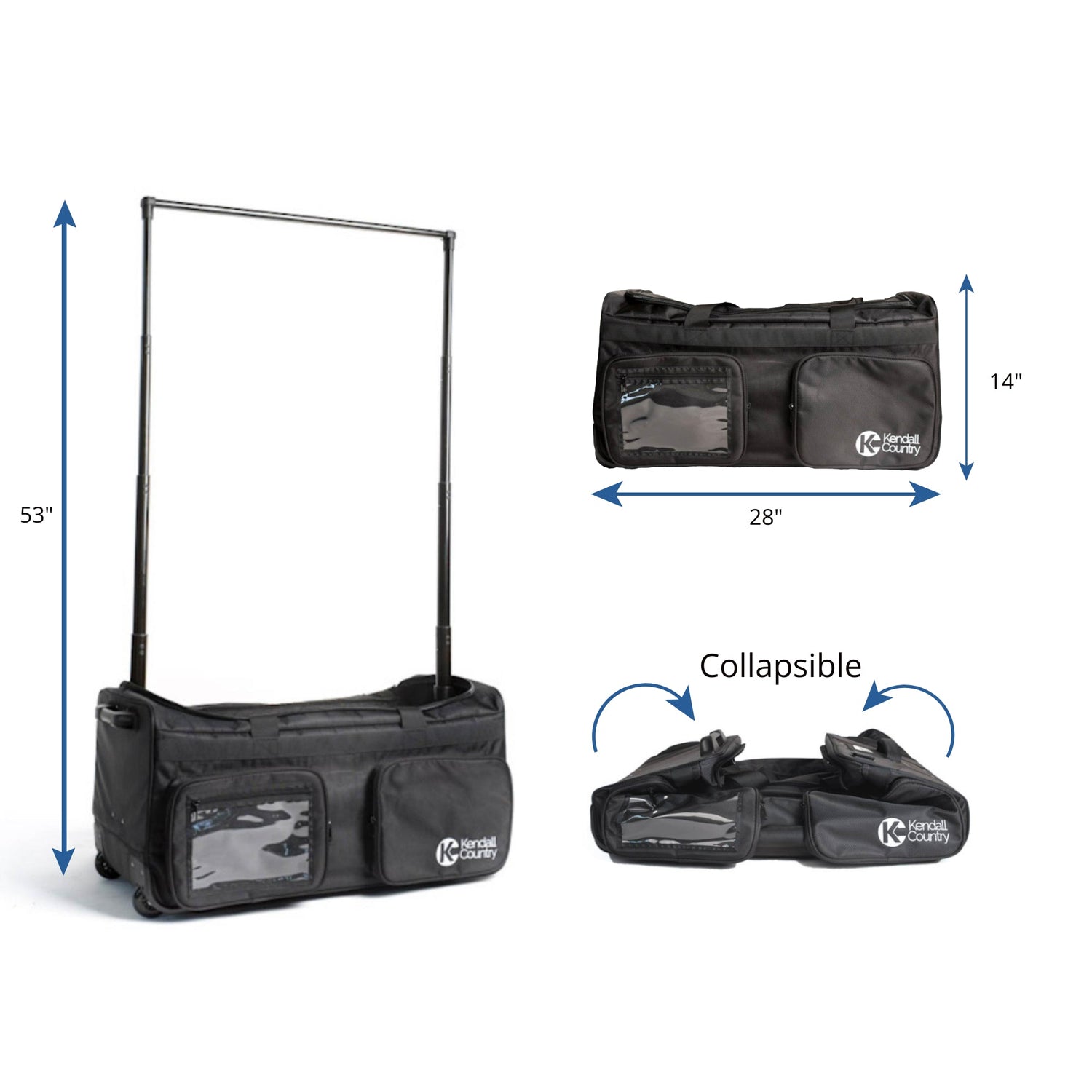 Dance Bag with Garment Rack - Raven Black, Large 28"