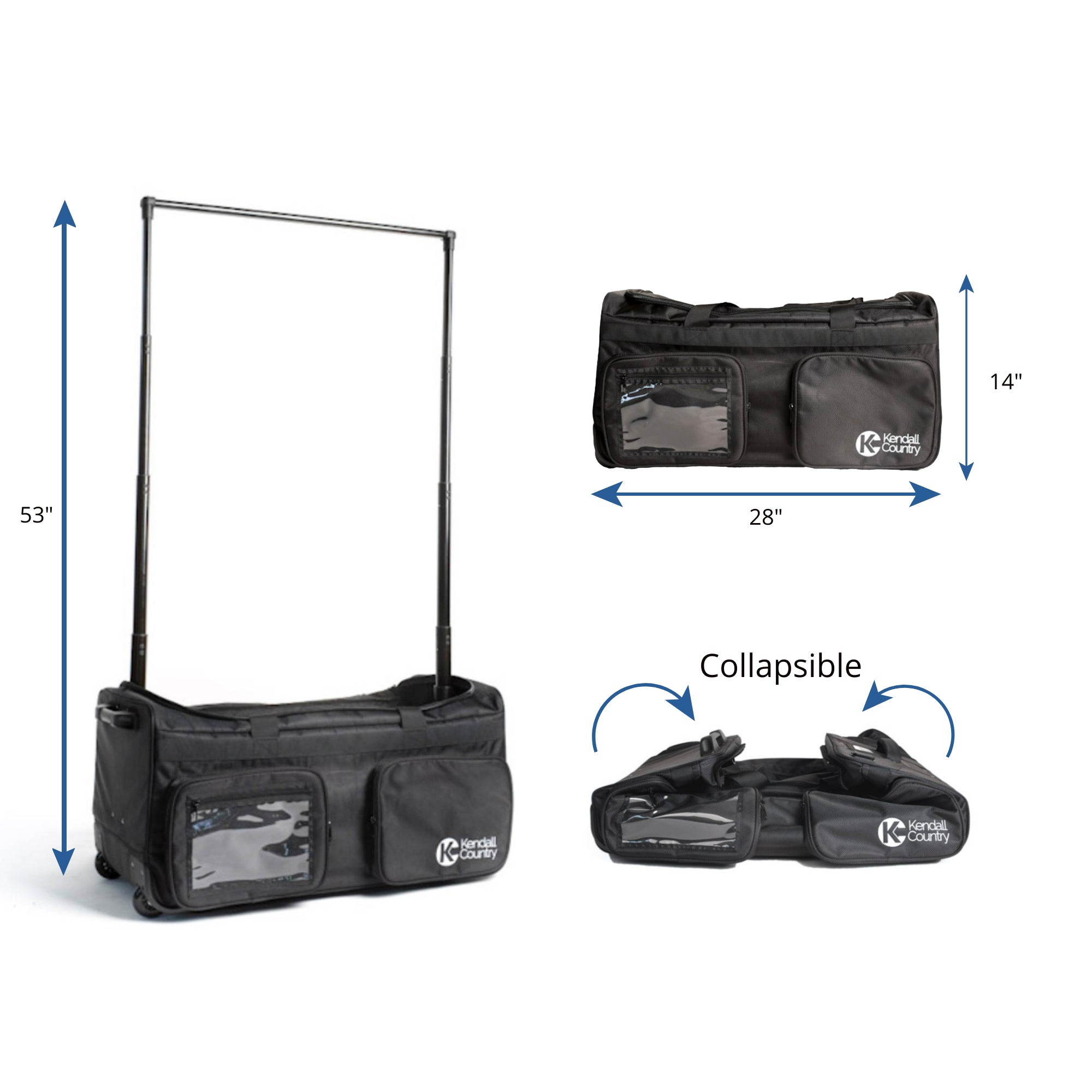 Dance Bag with Garment Rack - Raven Black, Large 28"