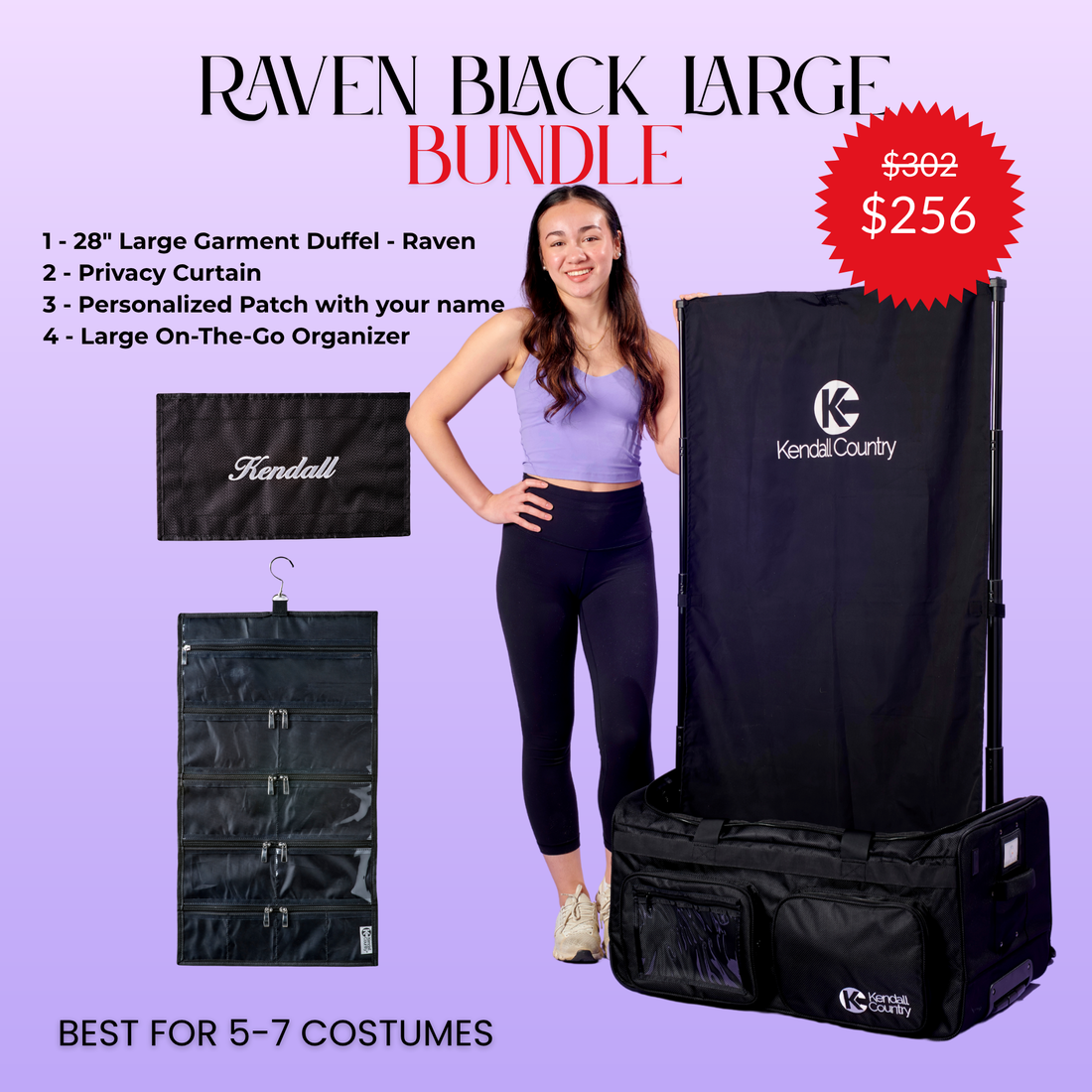 Large Rolling Dance Duffel Bundle - Raven Black