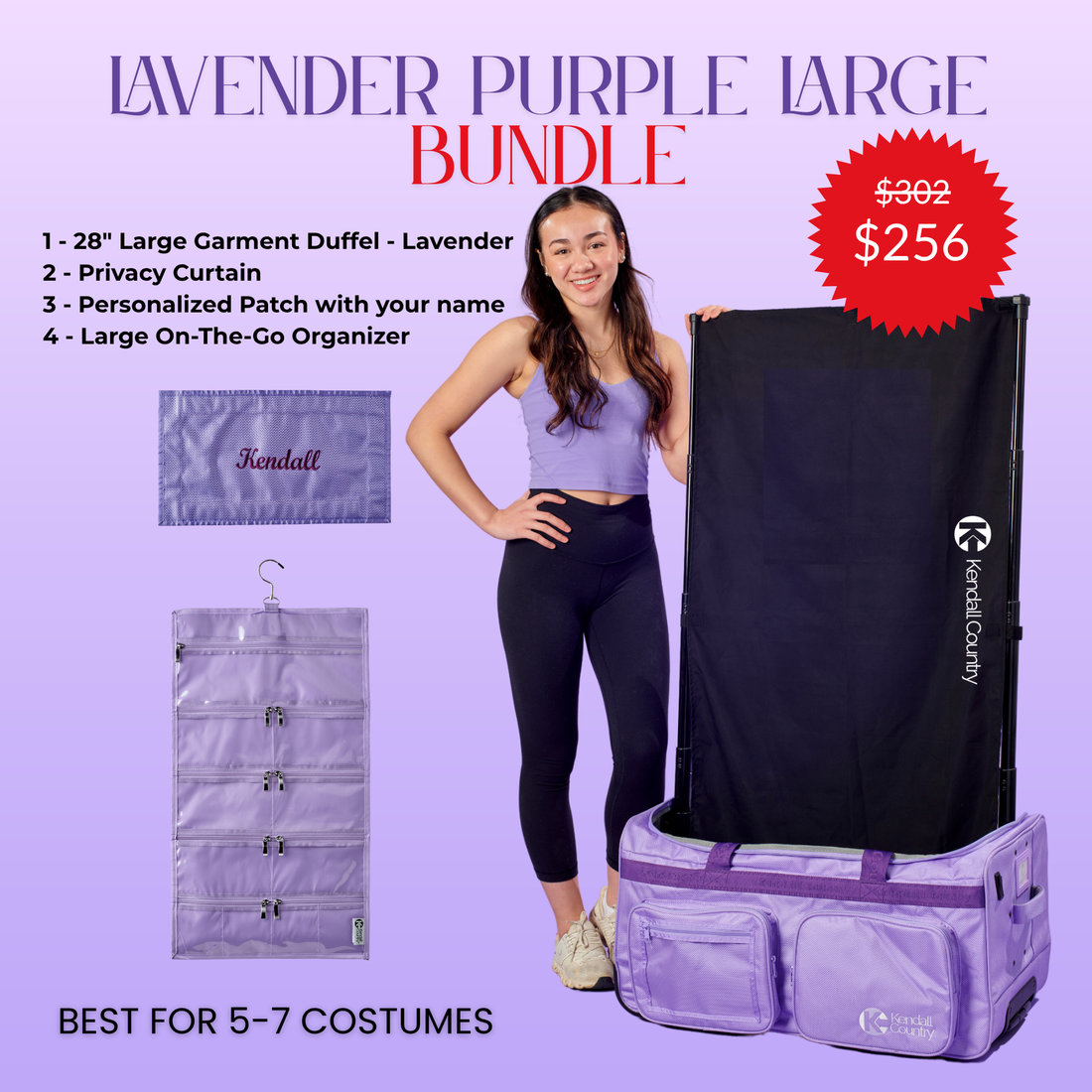 Large Rolling Dance Duffel Bundle - Lavender Purple