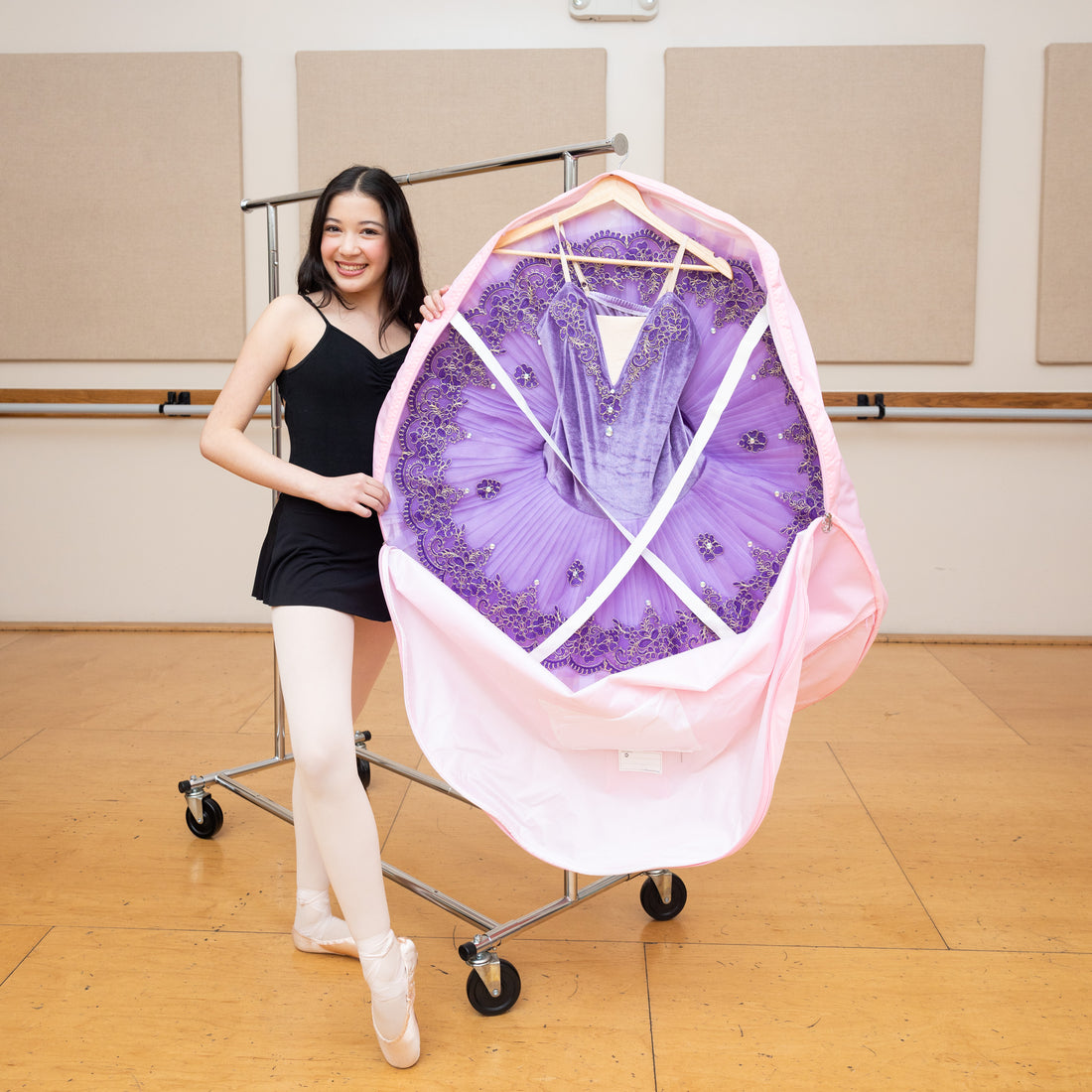 Large Pancake Tutu Garment Bag - Cotton Candy Pink, 40&quot;