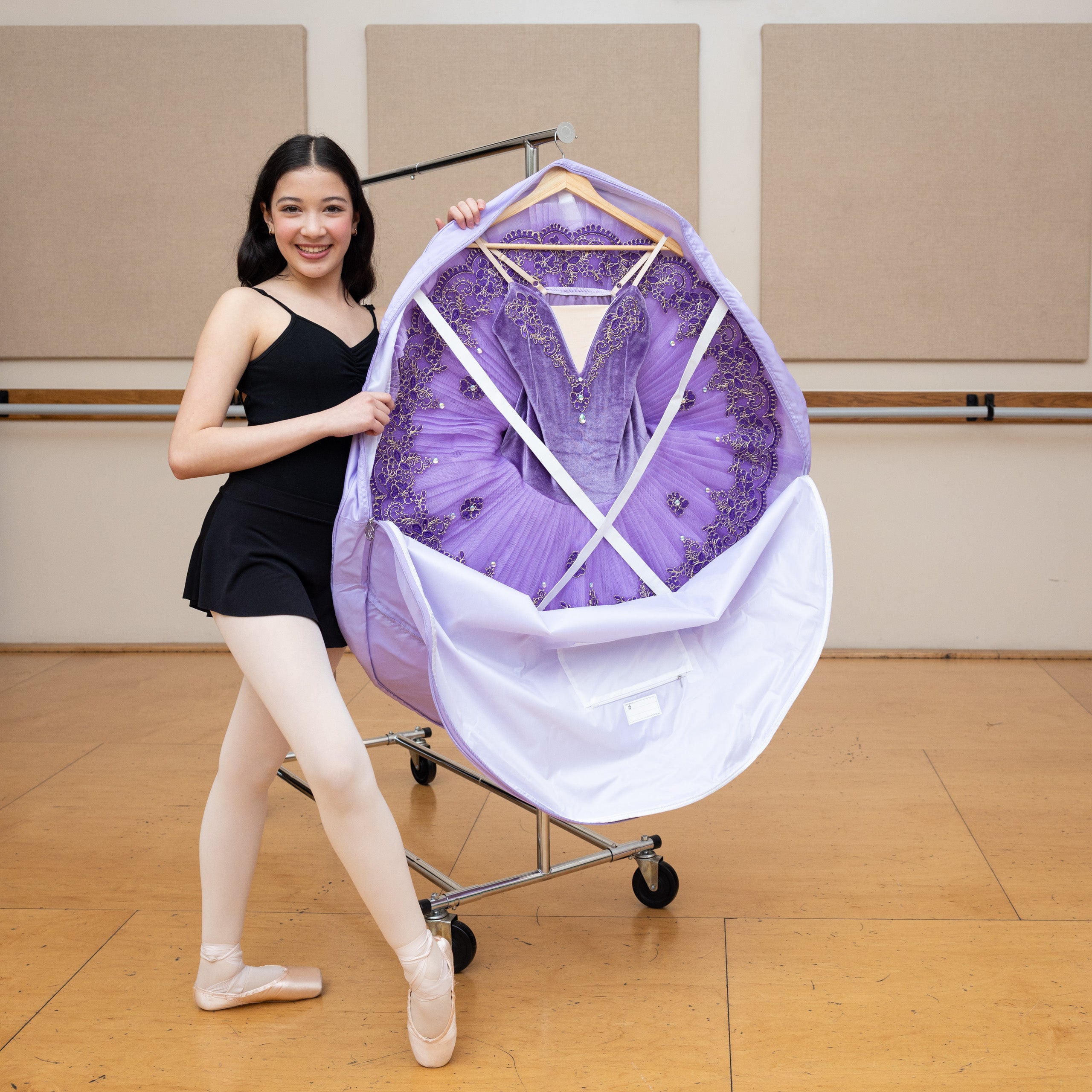 Large Pancake Tutu Garment Bag - Lilac Purple, 40&quot;