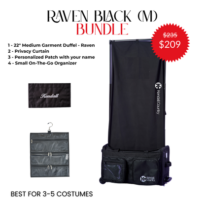 Medium Rolling Dance Duffel Bundle - Raven Black