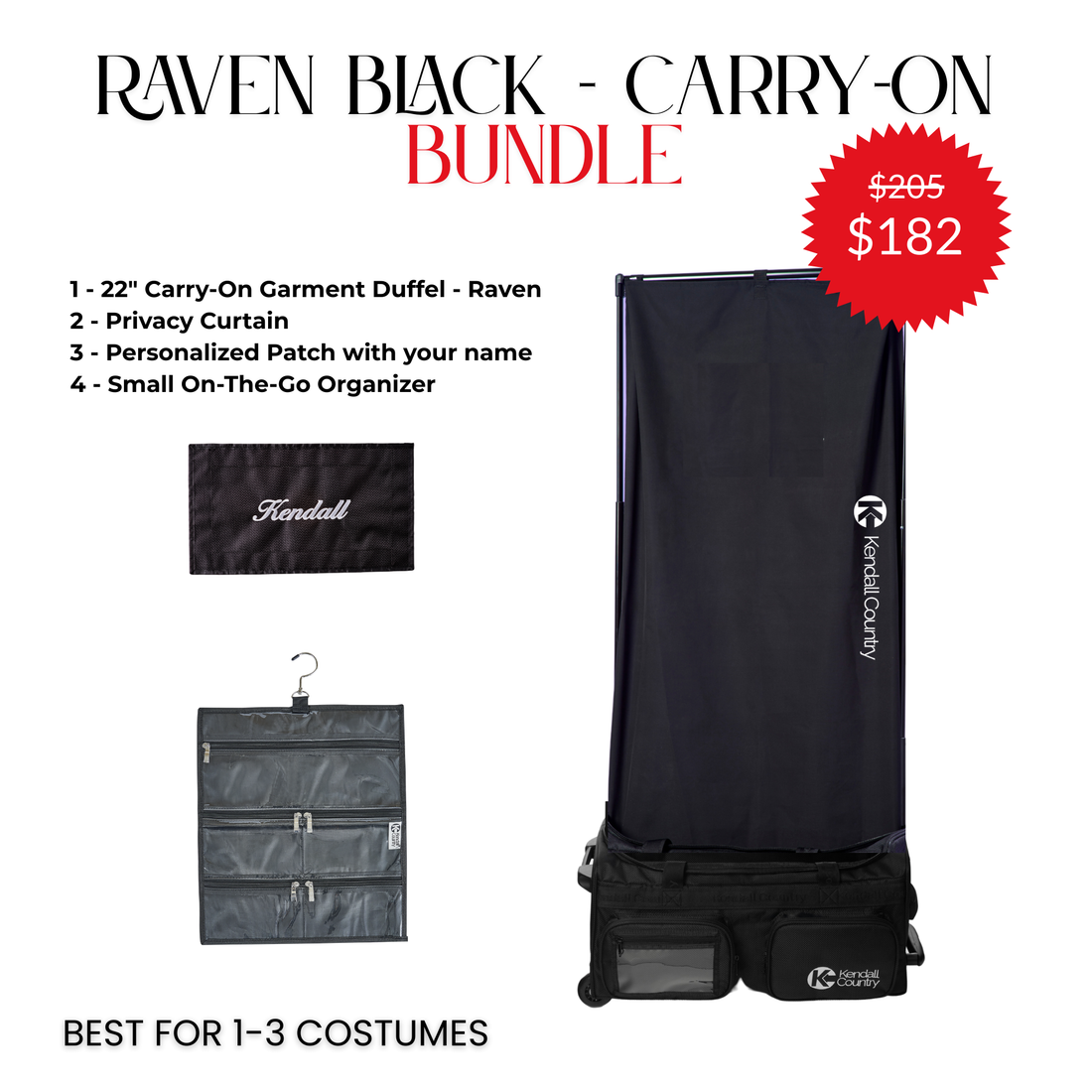 Carry-on Rolling Dance Duffel Bundle - Raven Black