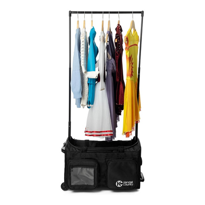 Rolling Dance Bag with Garment Rack - Raven Black, Small 22&quot;