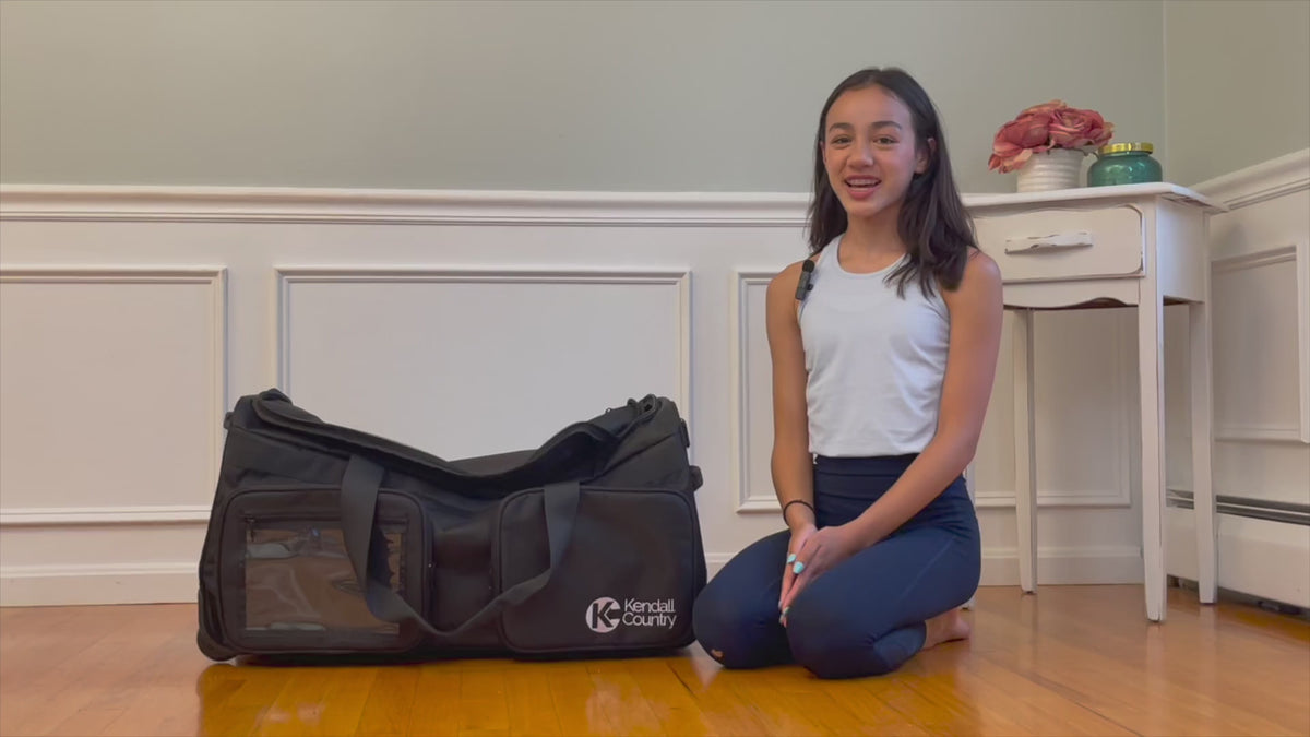 Load video: Kendall Country Large garment duffel set up