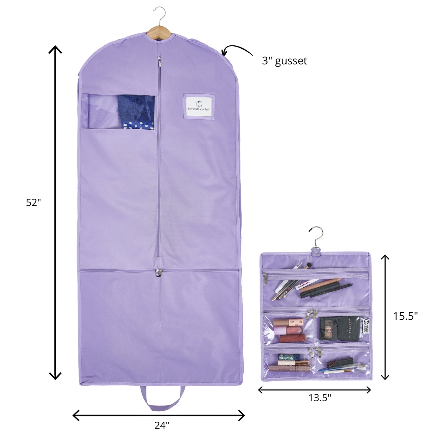 52&quot; Waterproof Garment Bag with Accessory Bag - Lilac Purple